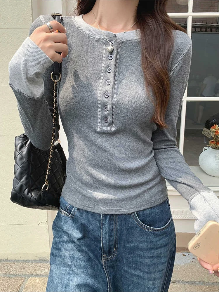 Women'S Fashion - Y2K Patchwork T-Shirt 2025, Contrast Color