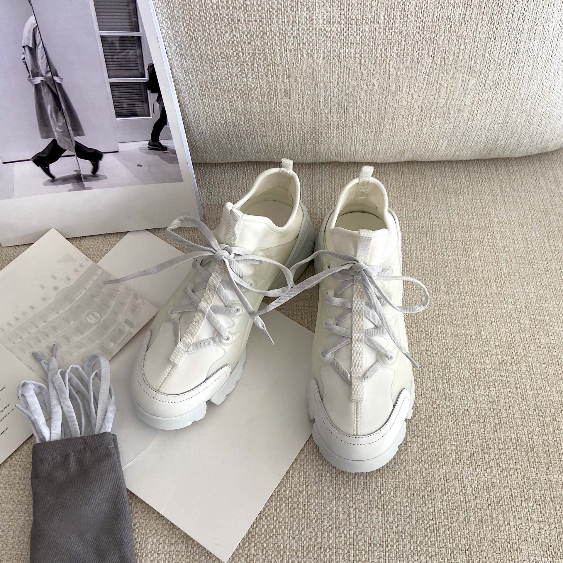 Women'S Fashion Running Shoes - Brand Discount Women's Platform Sneakers Leather-Trimmed