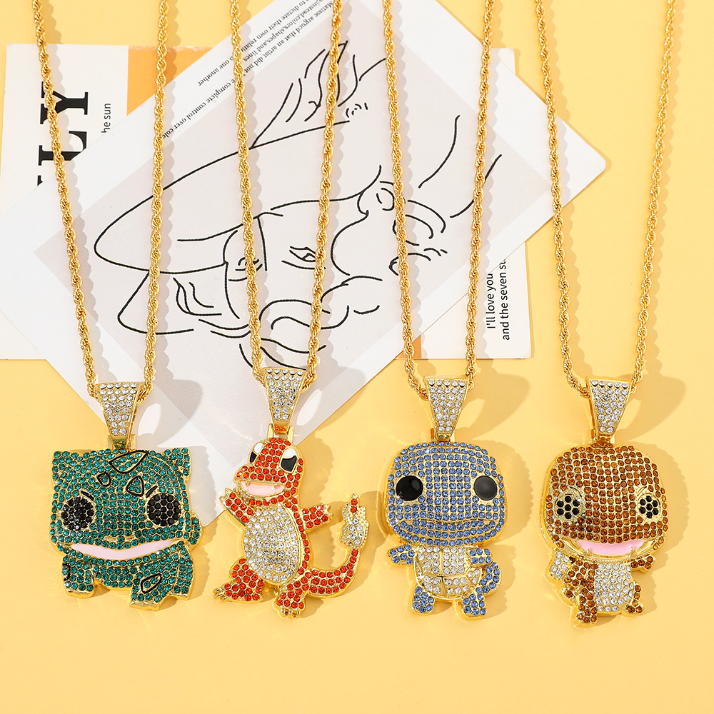 Women Fashion Japan - Diamond Studded Squirtle Necklace Fashion Trend