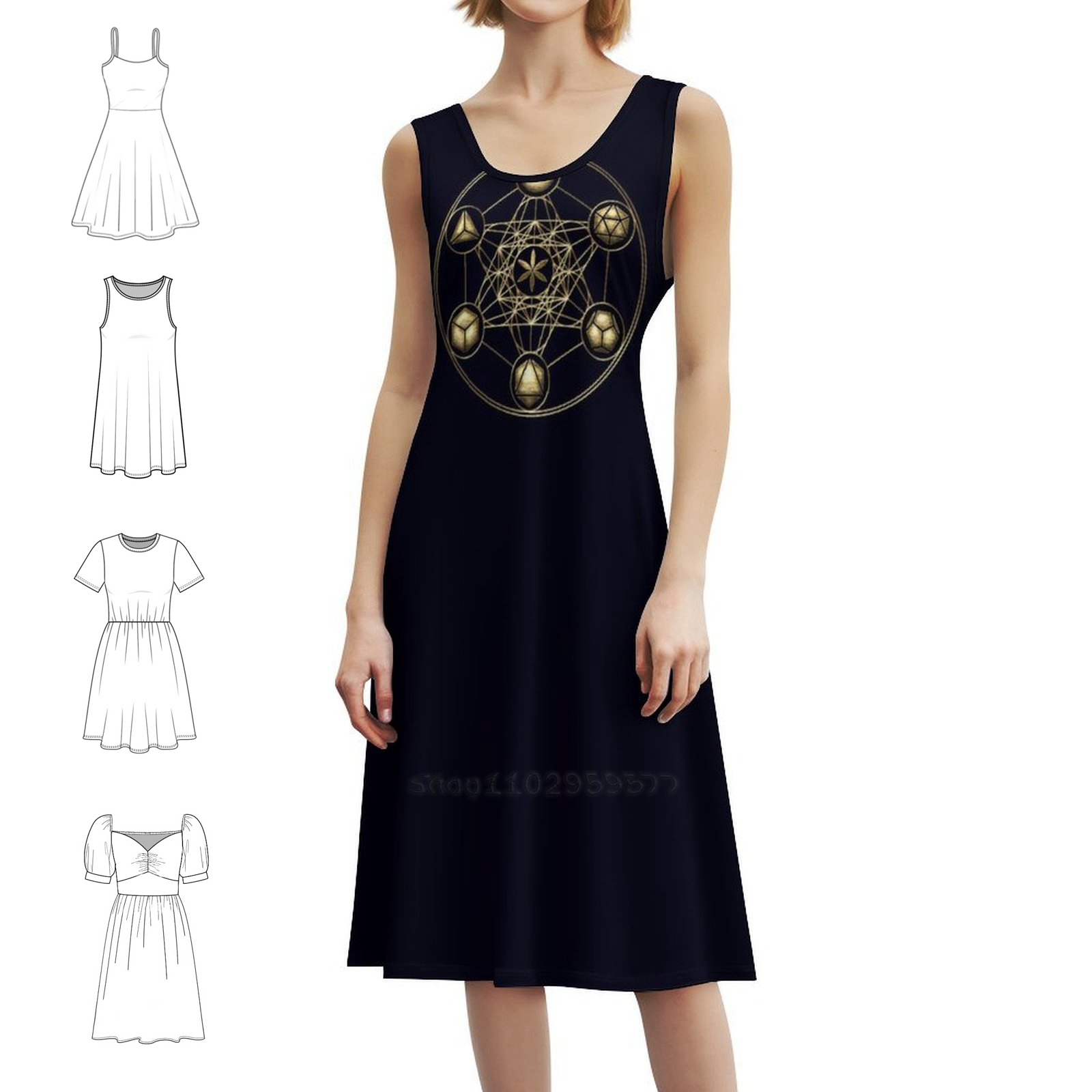 Platonic Solids Metatrons Cube - Women Fashion Gown recensione e prezzo