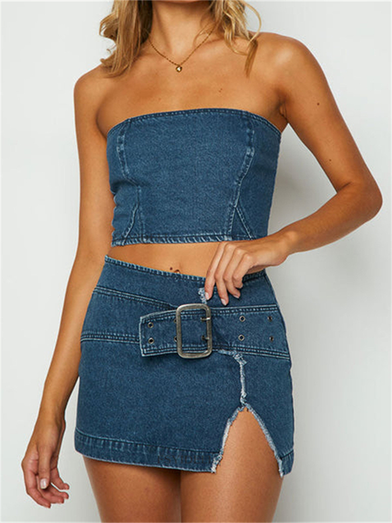 Sexy Denim 2 Piece Sets Women  - Women Fashion Jeans Top recensione e prezzo
