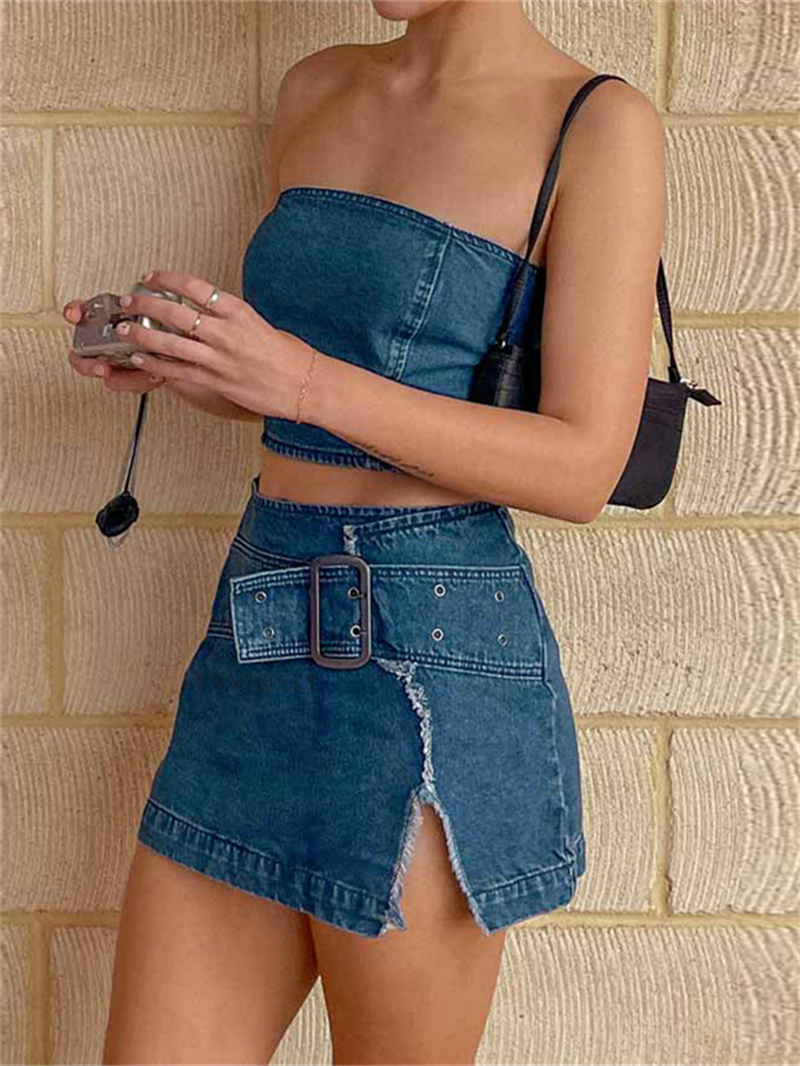 Sexy Denim 2 Piece Sets Women  - Women Fashion Jeans Top recensione e prezzo