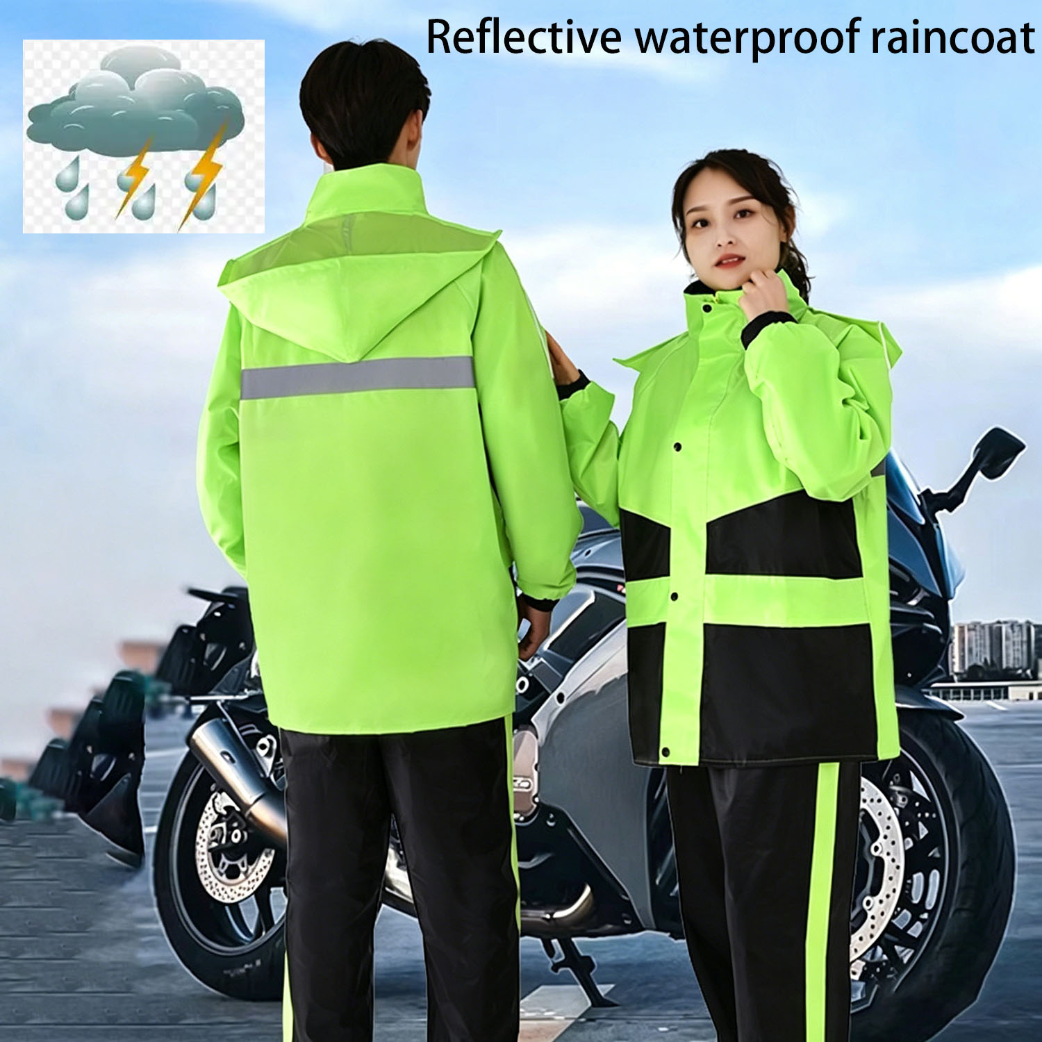 Motorcycle Raincoat Suits Men  - Women'S Fashion Rain Jacket recensione e prezzo