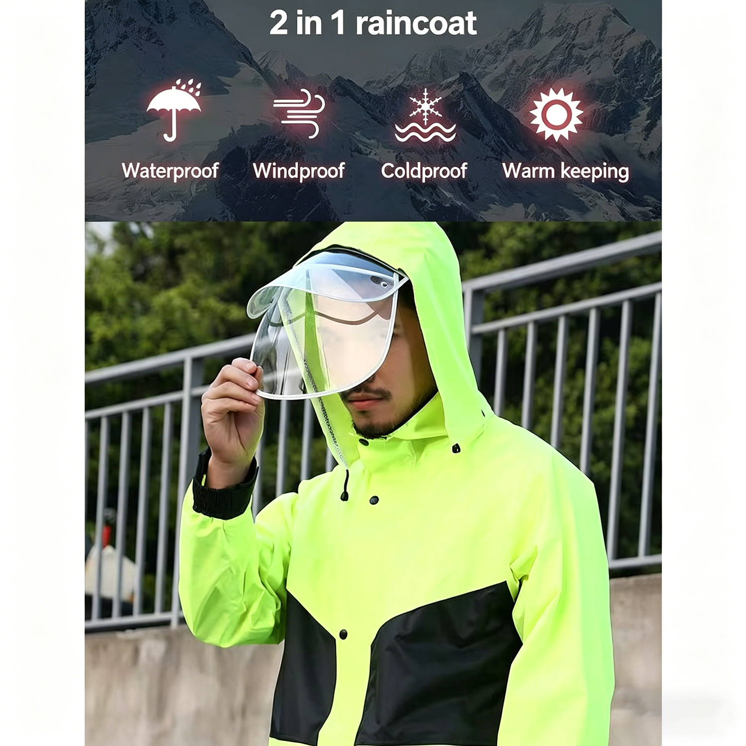 Motorcycle Raincoat Suits Men  - Women'S Fashion Rain Jacket recensione e prezzo