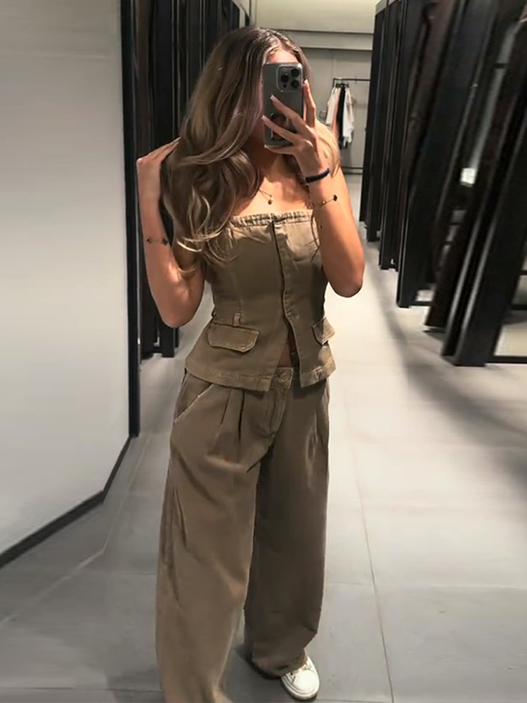 Y2k Women's Chest Wrap Vest Pa - Women Fashion Jeans Top recensione e prezzo