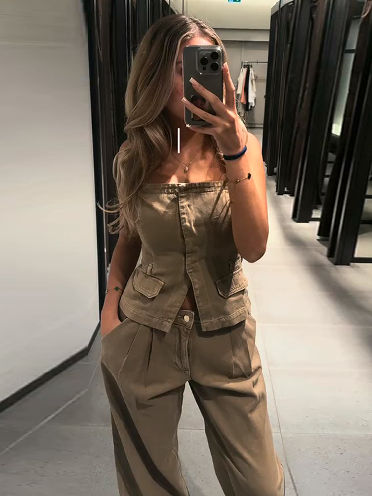 Y2k Women's Chest Wrap Vest Pa - Women Fashion Jeans Top recensione e prezzo