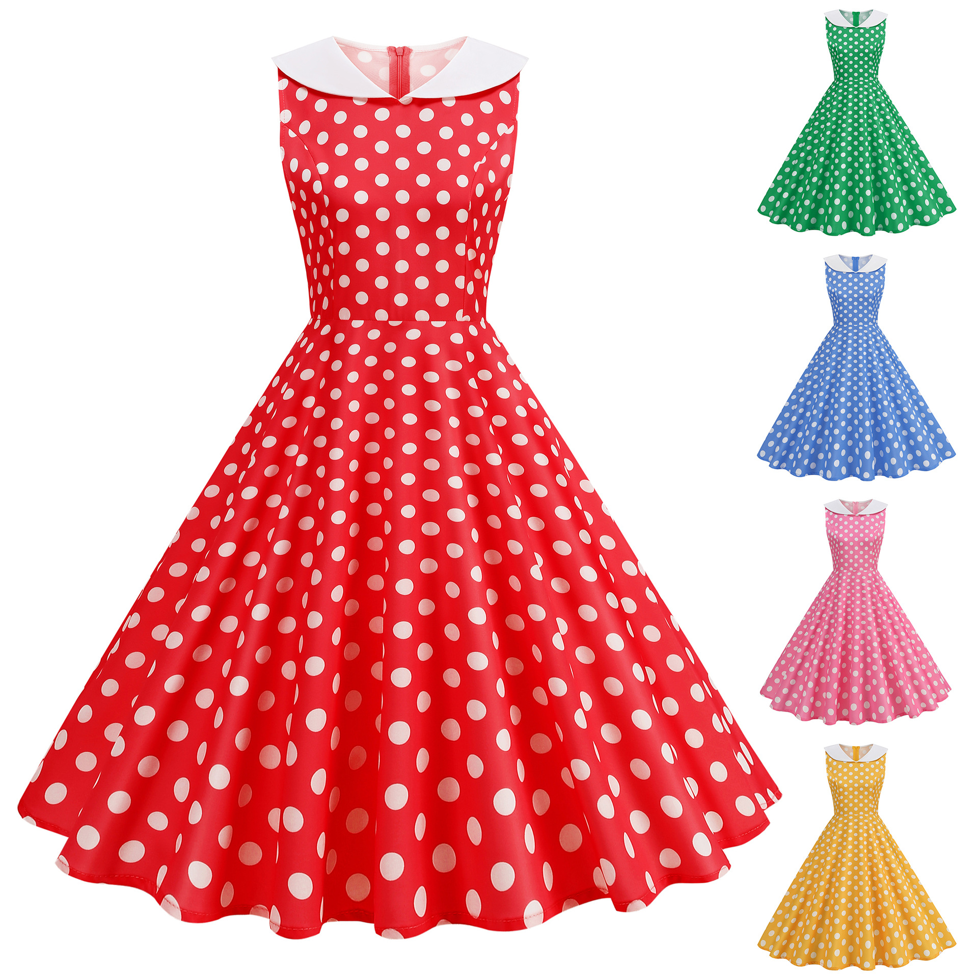 Vintage 1950s 60s Polka Dot Wo - Women'S Fashion Of The 60S recensione e prezzo