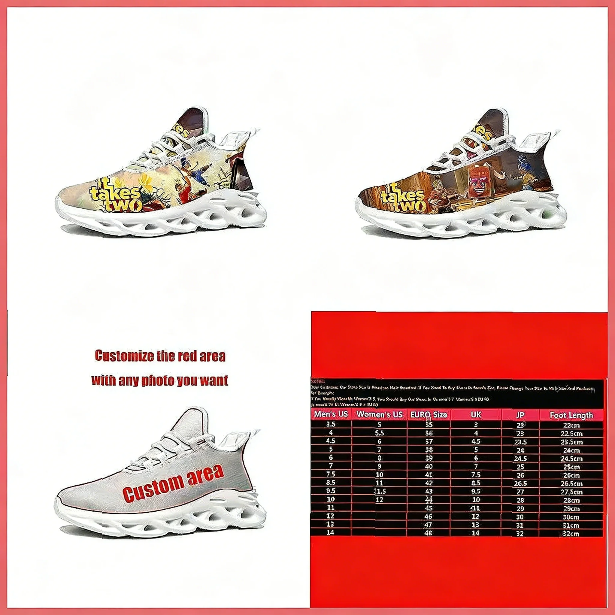Custom It Takes Two Sneakers,  - Women'S Fashion Running Shoes recensione e prezzo