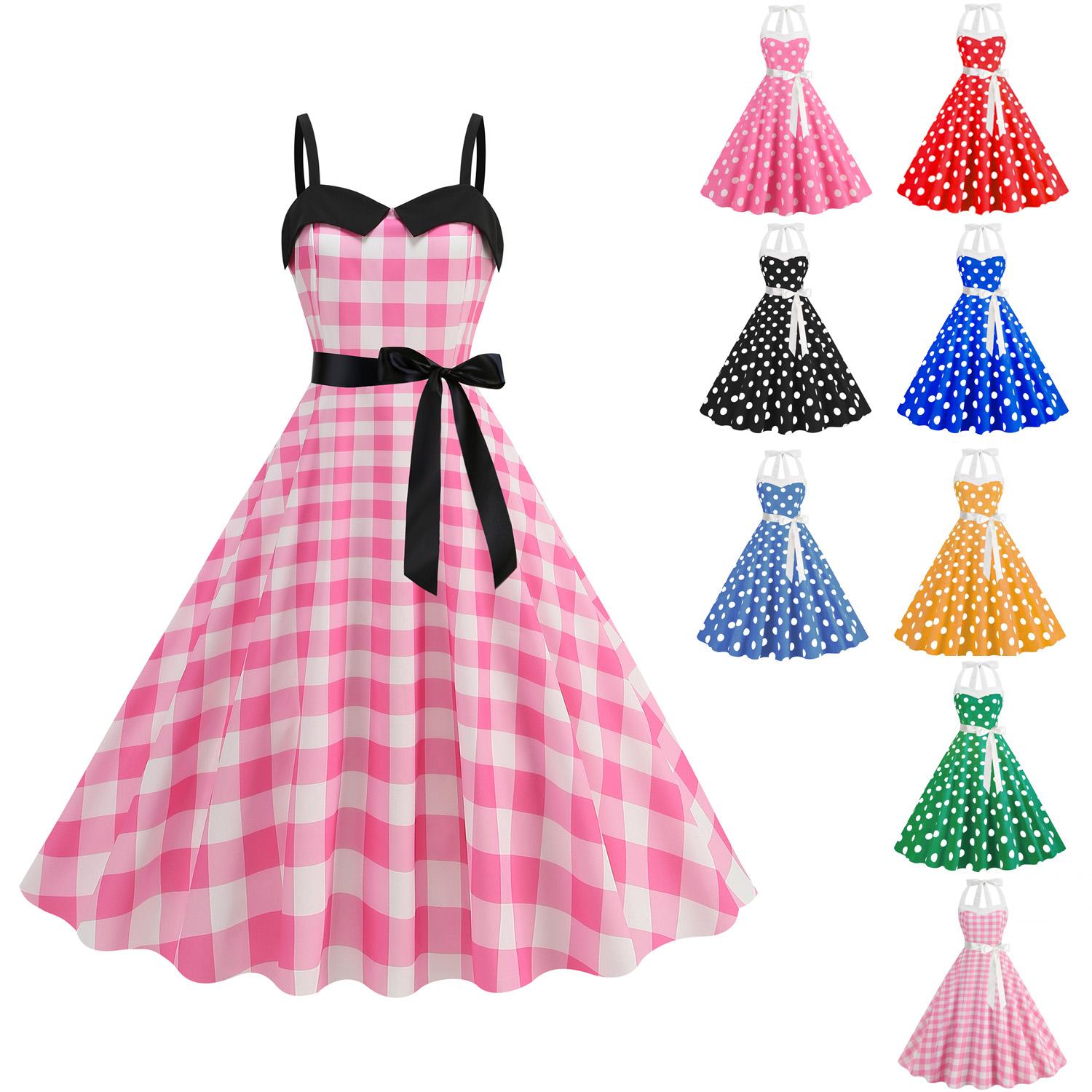 Elegant Women Polka Dot Dress  - Women'S Fashion Of The 60S recensione e prezzo