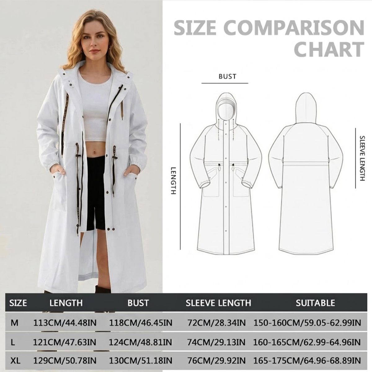Women Long Waterproof Rain Jac - Women'S Fashion Rain Jacket recensione e prezzo