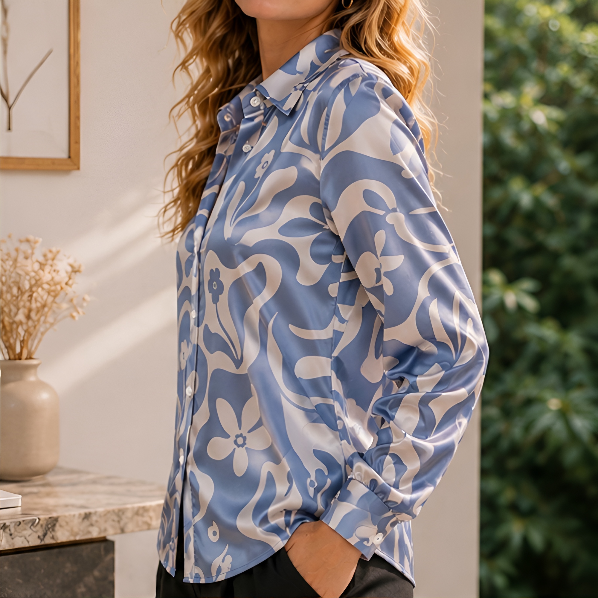 Women Green Satin Blouse White - Women'S Fashion recensione e prezzo