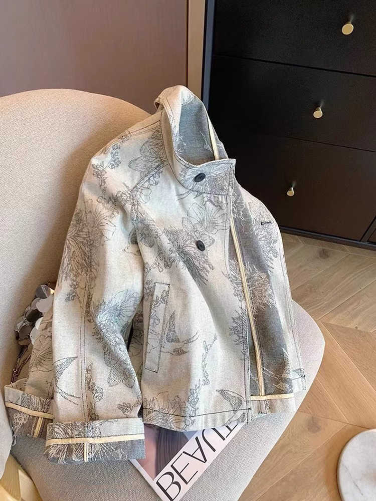 Women Light Grey Print Denim J - Women Fashion Jeans Top recensione e prezzo