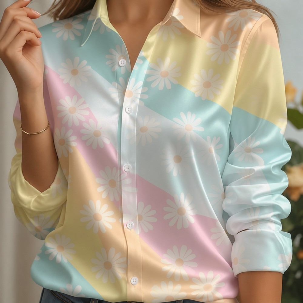 Women Satin Lapel Collar Shirt - Women'S Fashion recensione e prezzo