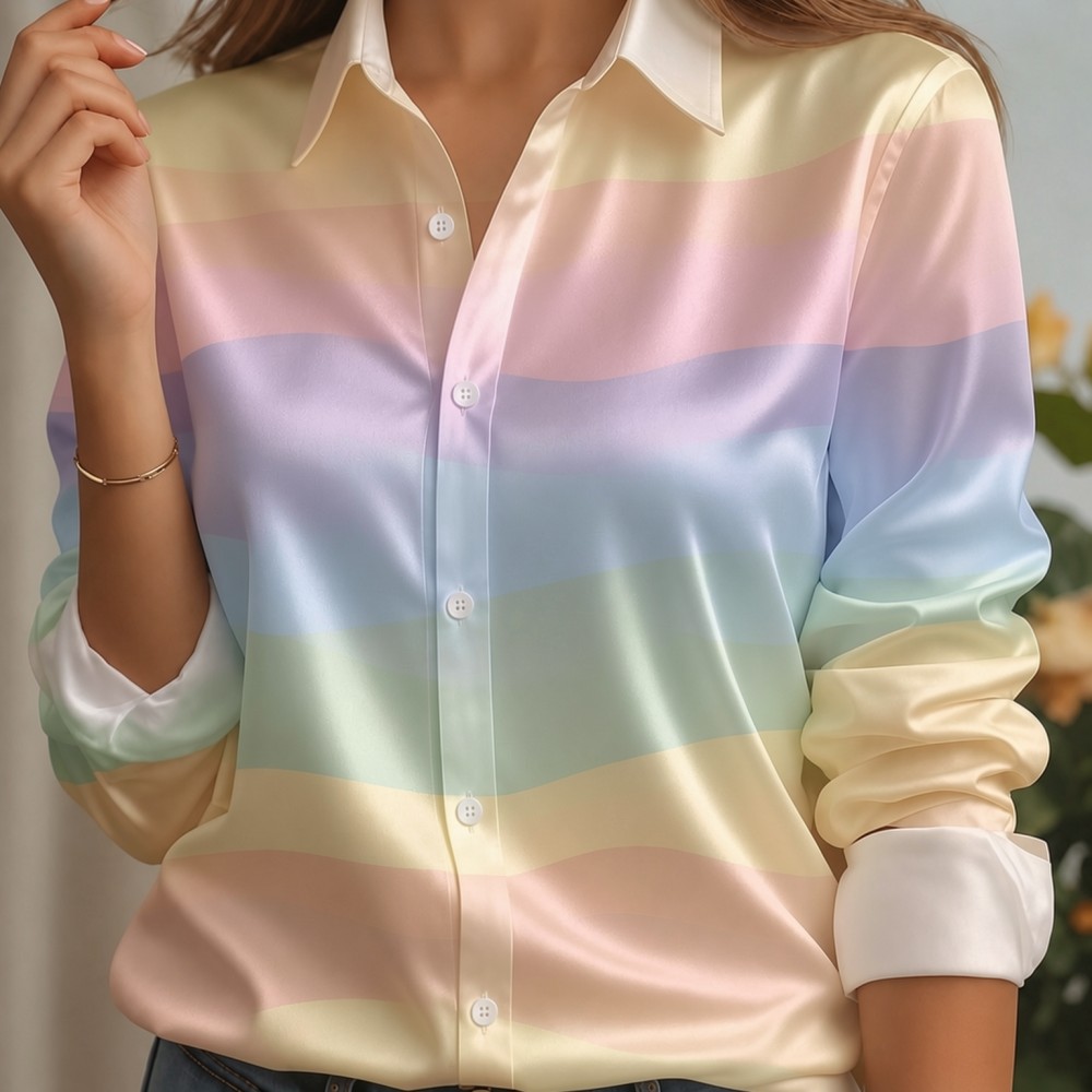 Women Satin Lapel Collar Shirt - Women'S Fashion recensione e prezzo