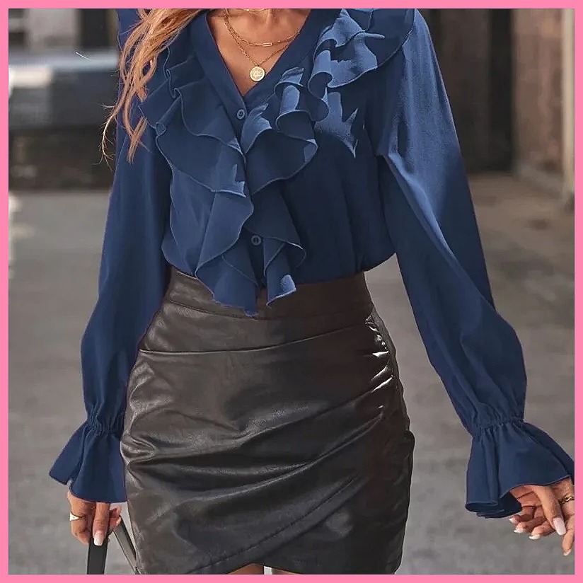 2025 Fashion V-Neck Ruffle Fla - Women'S Fashion recensione e prezzo