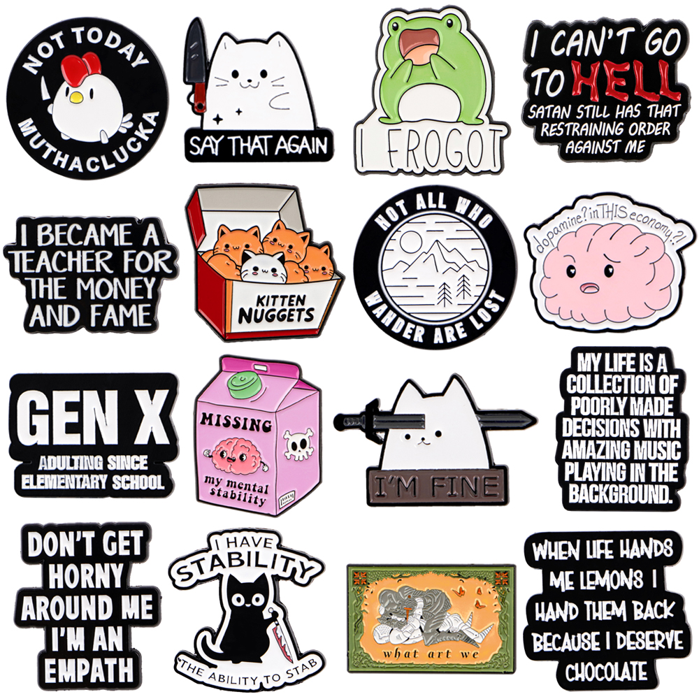 Frog Cat Badges Lapel Pins for - Women Fashion Quotes recensione e prezzo