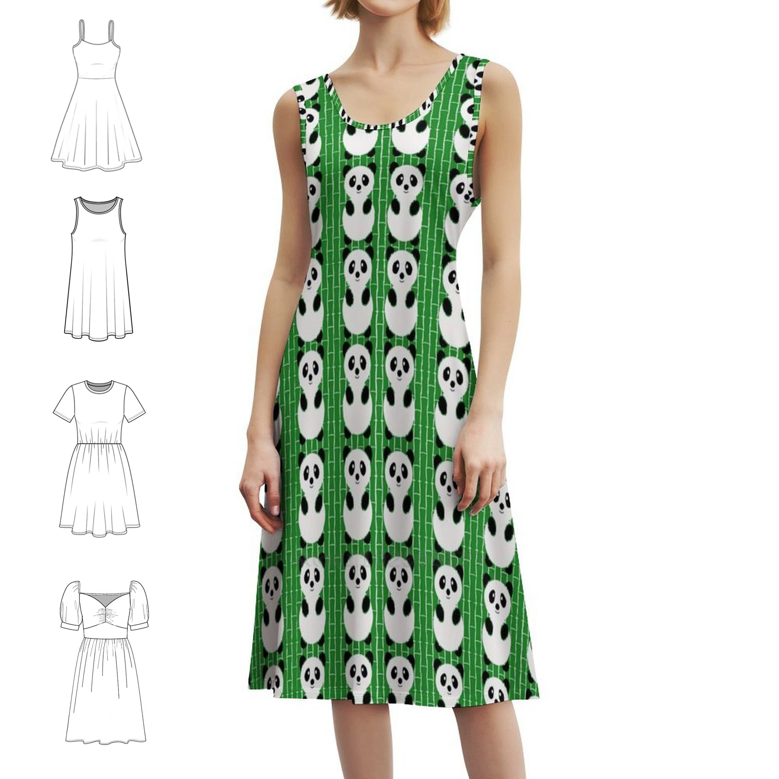 Panda Pattern Boho Chic Dress  - Women Fashion Gown recensione e prezzo