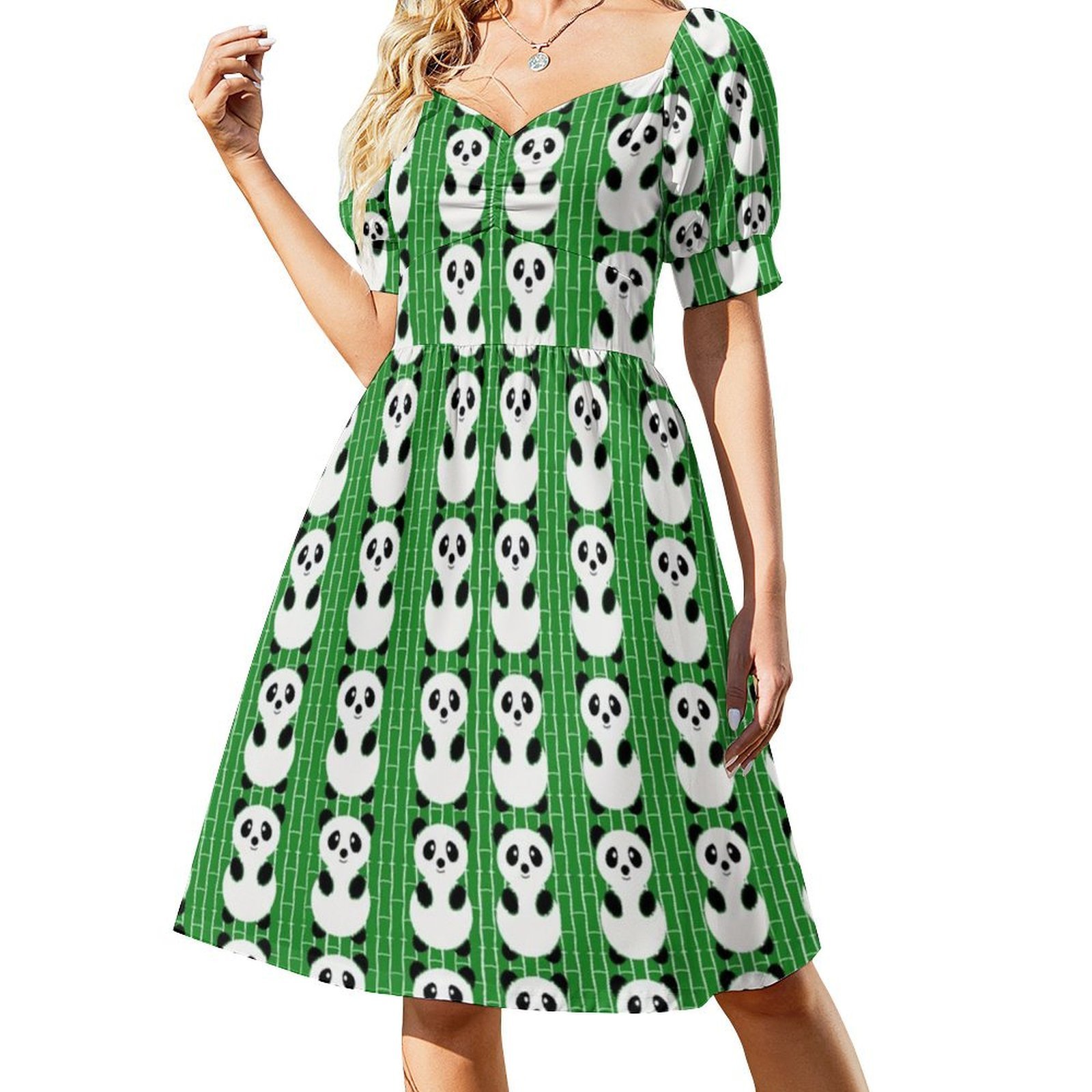 Panda Pattern Boho Chic Dress  - Women Fashion Gown recensione e prezzo