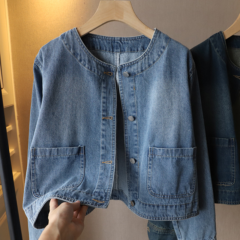 Fashion O-neck Denim Jacket Wo - Women Fashion Jeans Top recensione e prezzo
