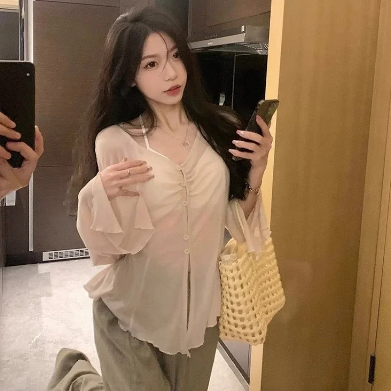 Sheer Flare Sleeve Blouse - Y2 - Women'S Fashion recensione e prezzo