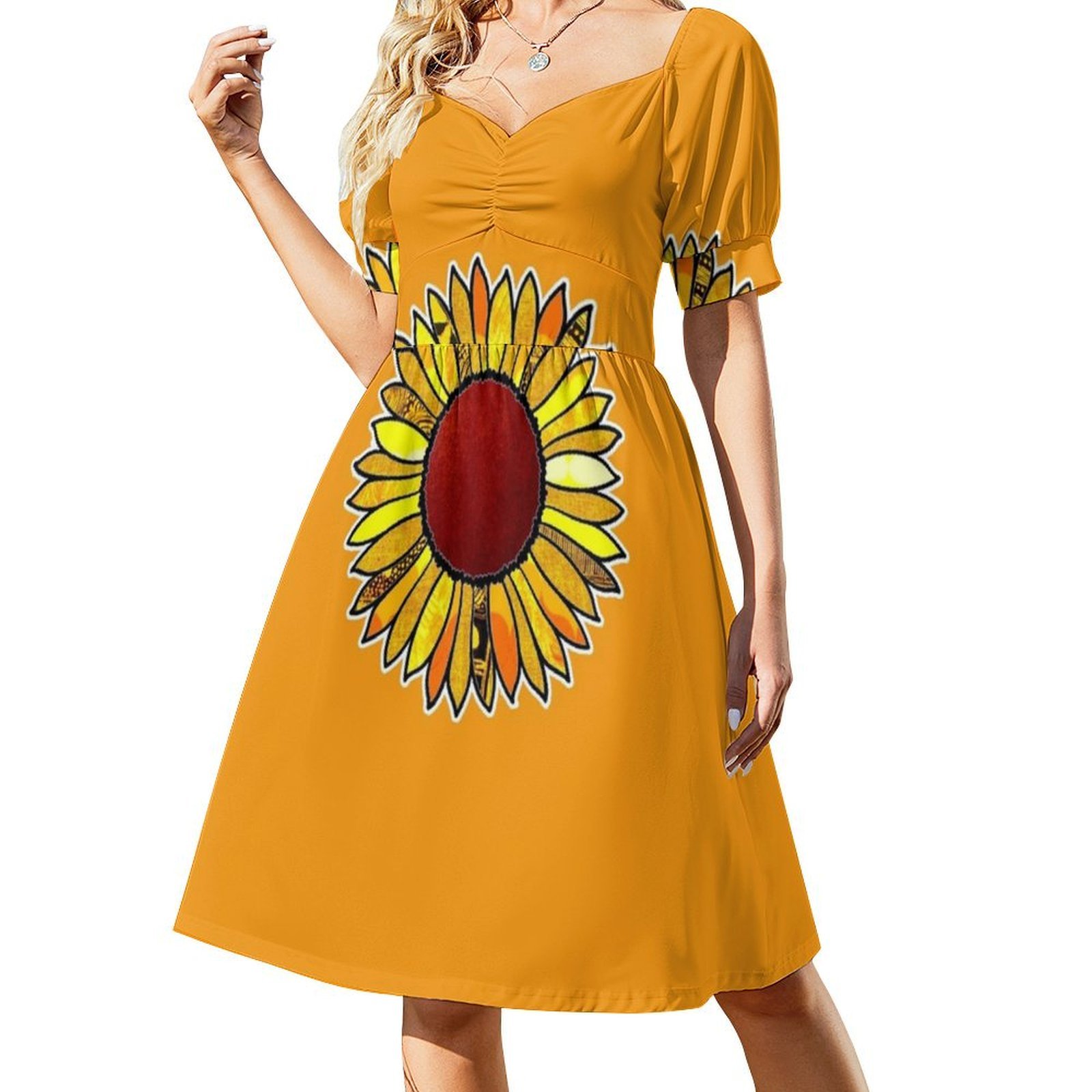 Retro Sunflower Boho Chic Dres - Women Fashion Gown recensione e prezzo