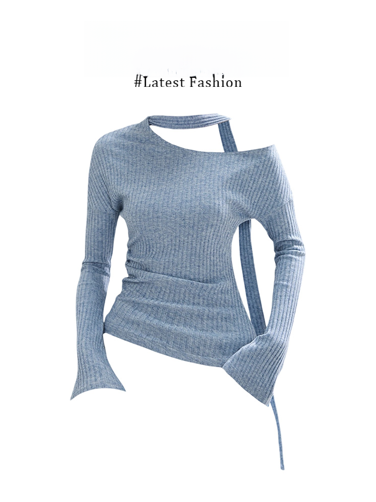 Korean Style Knitted off Shoul - Women Fashion Jeans Top recensione e prezzo