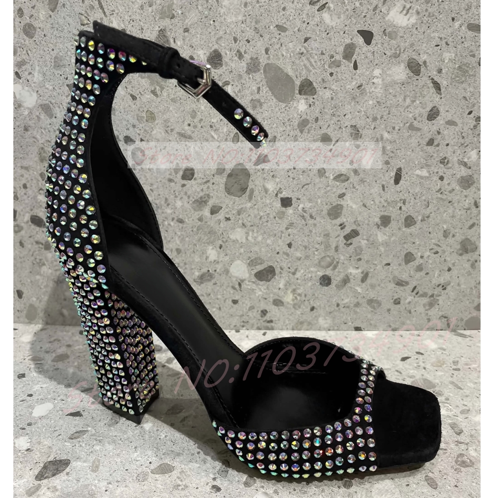 Colorfully Crystal Chunky Heel - Women'S Fashion Shoes recensione e prezzo