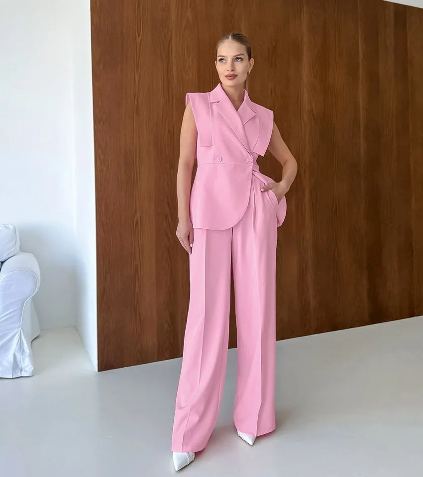 Pink Waistcoat Pants Suit Wome - Women'S Fashion recensione e prezzo