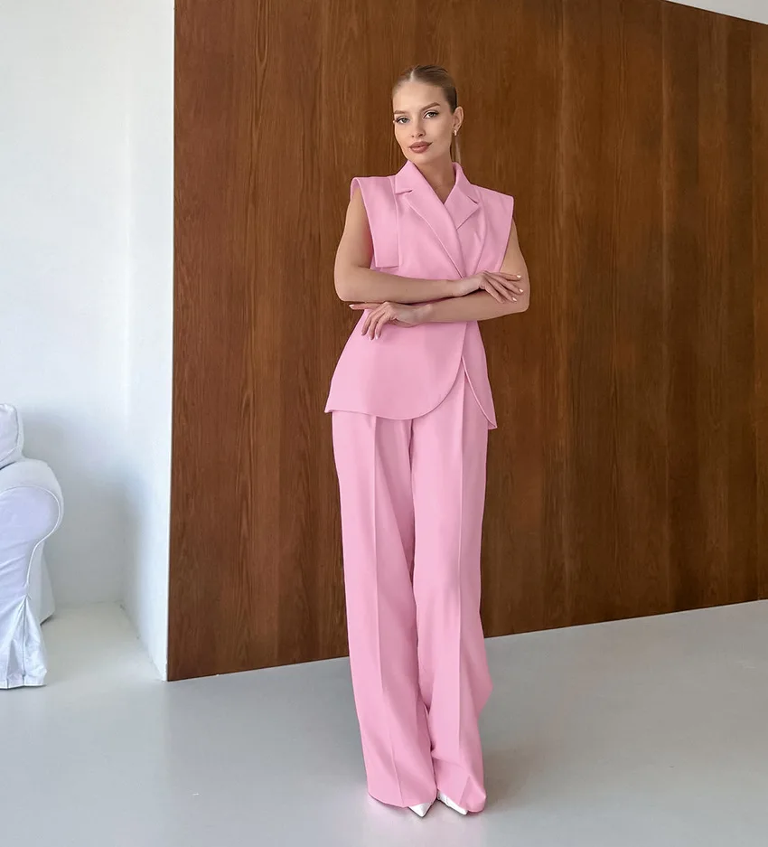 Pink Waistcoat Pants Suit Wome - Women'S Fashion recensione e prezzo