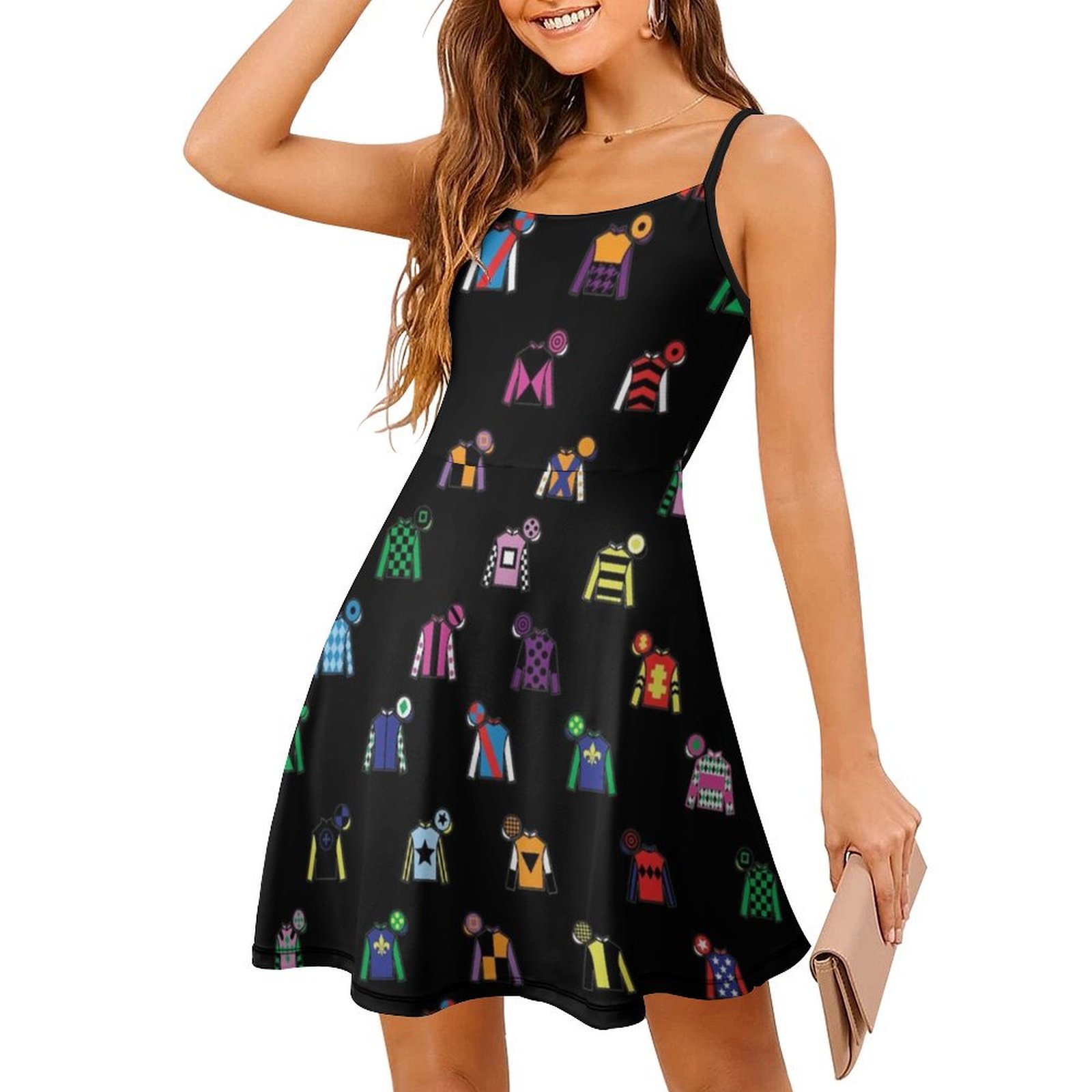 Horse Racing Jockey Silk Print - Women Fashion Gown recensione e prezzo