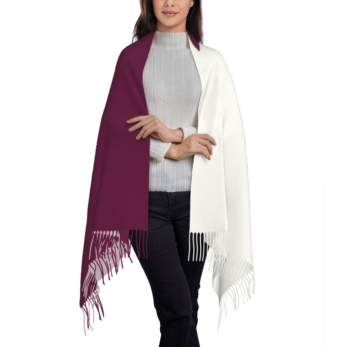 Qatar Flag Women's Tassel Shaw - Women Fashion Qatar recensione e prezzo