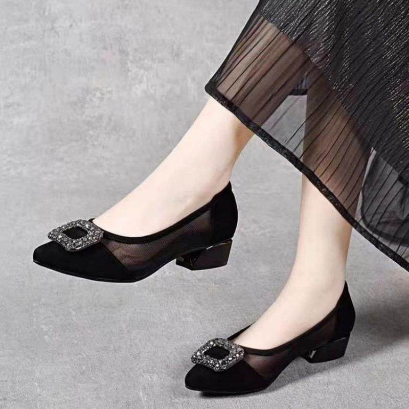 Elegant Pointed Toe Mesh Block - Women'S Fashion Shoes recensione e prezzo
