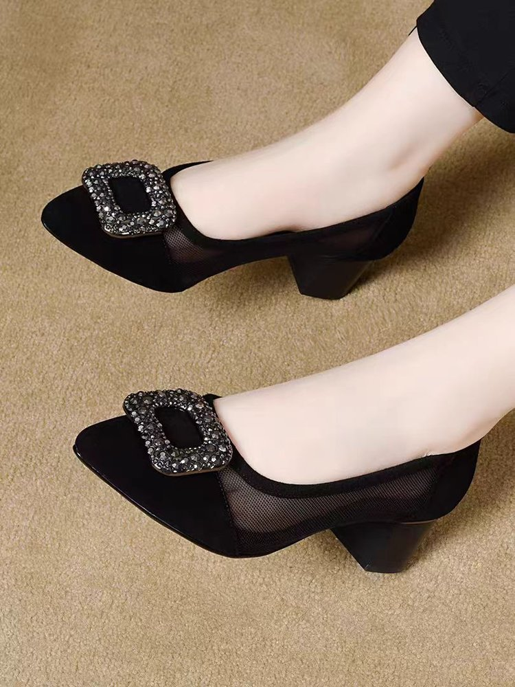 Elegant Pointed Toe Mesh Block - Women'S Fashion Shoes recensione e prezzo
