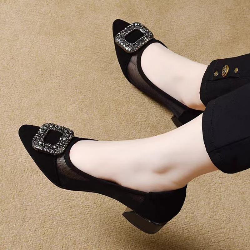 Elegant Pointed Toe Mesh Block - Women'S Fashion Shoes recensione e prezzo
