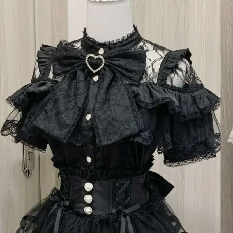 Women Lace Blouse With Bow Emb - Women Fashion Japan recensione e prezzo