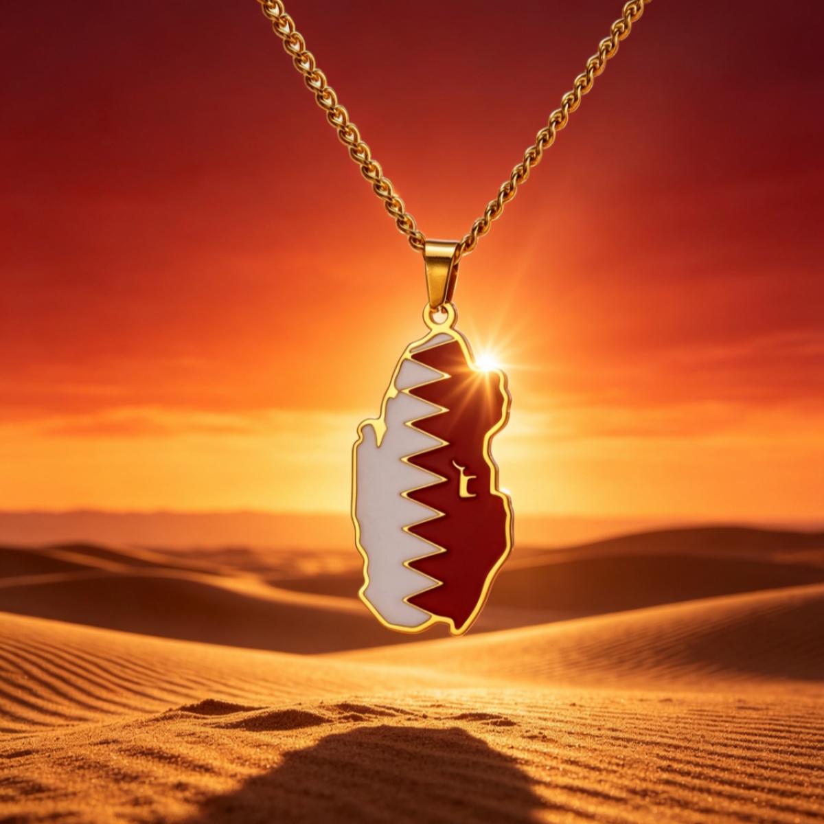 Drip Oil Qatar Map Necklace Fo - Women Fashion Qatar recensione e prezzo
