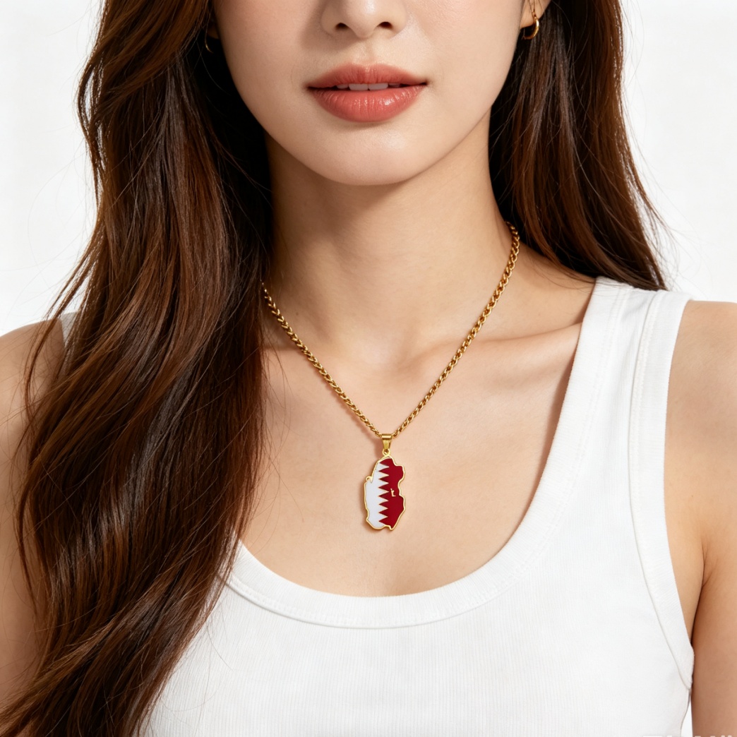 Drip Oil Qatar Map Necklace Fo - Women Fashion Qatar recensione e prezzo